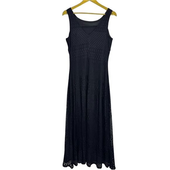 Vintage Y2K Crochet Knit Maxi Dress Size 9/10 Boho Whimsigoth Fairy Grunge Witch - Picture 4 of 8